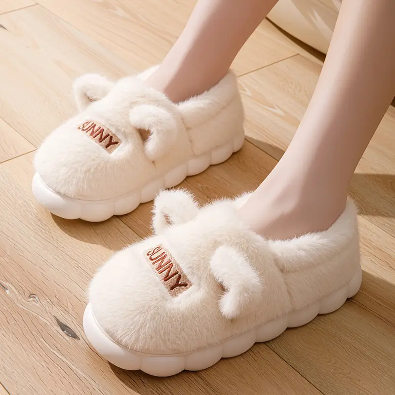 2025 New Indoor Home Thick-Soled Cotton Slippers for Couples in Winter with Warm and Non-Slip Home Cotton Shoes - Image 9