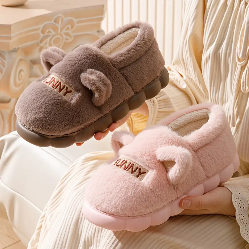 2025 New Indoor Home Thick-Soled Cotton Slippers for Couples in Winter with Warm and Non-Slip Home Cotton Shoes - Image 10
