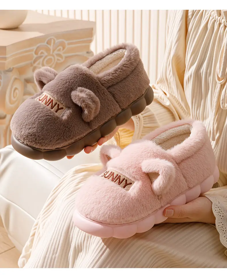 2025 New Indoor Home Thick-Soled Cotton Slippers for Couples in Winter with Warm and Non-Slip Home Cotton Shoes — feature 14