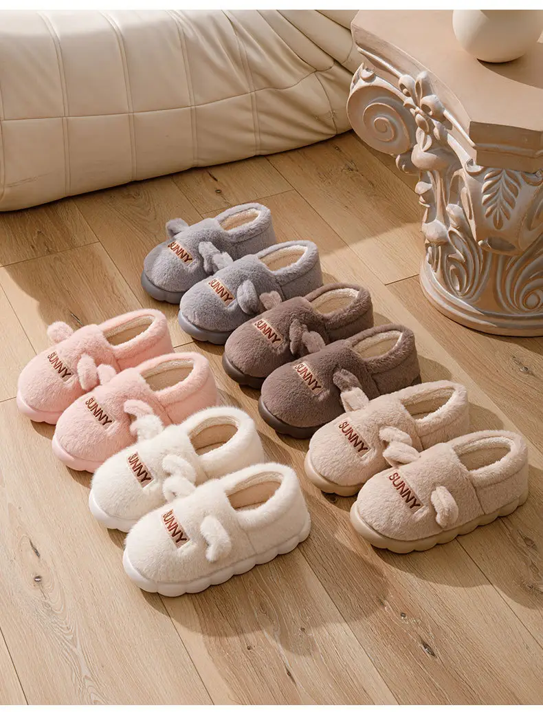 2025 New Indoor Home Thick-Soled Cotton Slippers for Couples in Winter with Warm and Non-Slip Home Cotton Shoes — feature 4