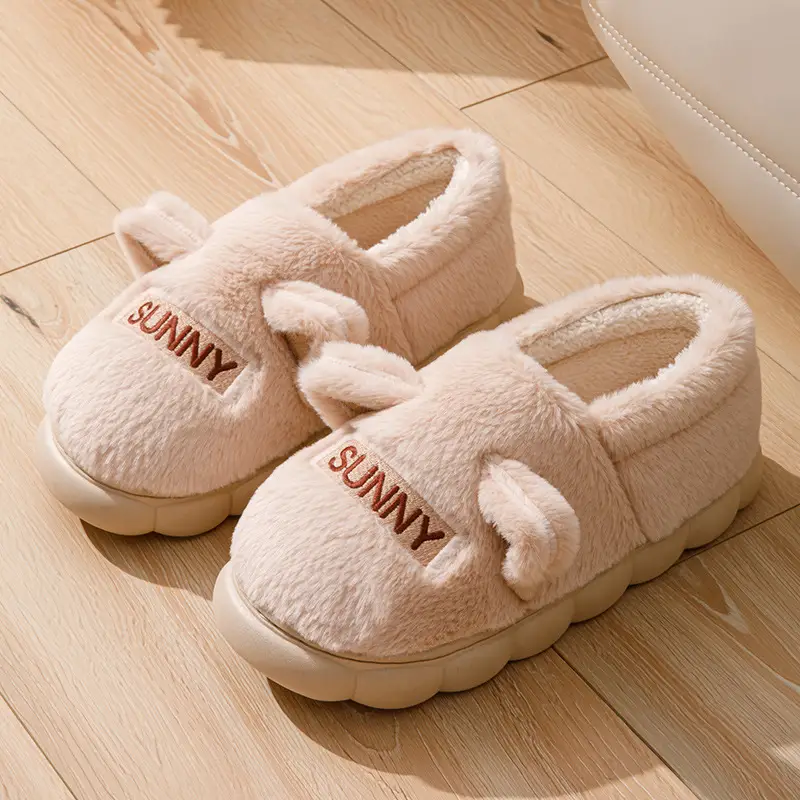 2025 New Indoor Home Thick-Soled Cotton Slippers for Couples in Winter with Warm and Non-Slip Home Cotton Shoes - Image 3