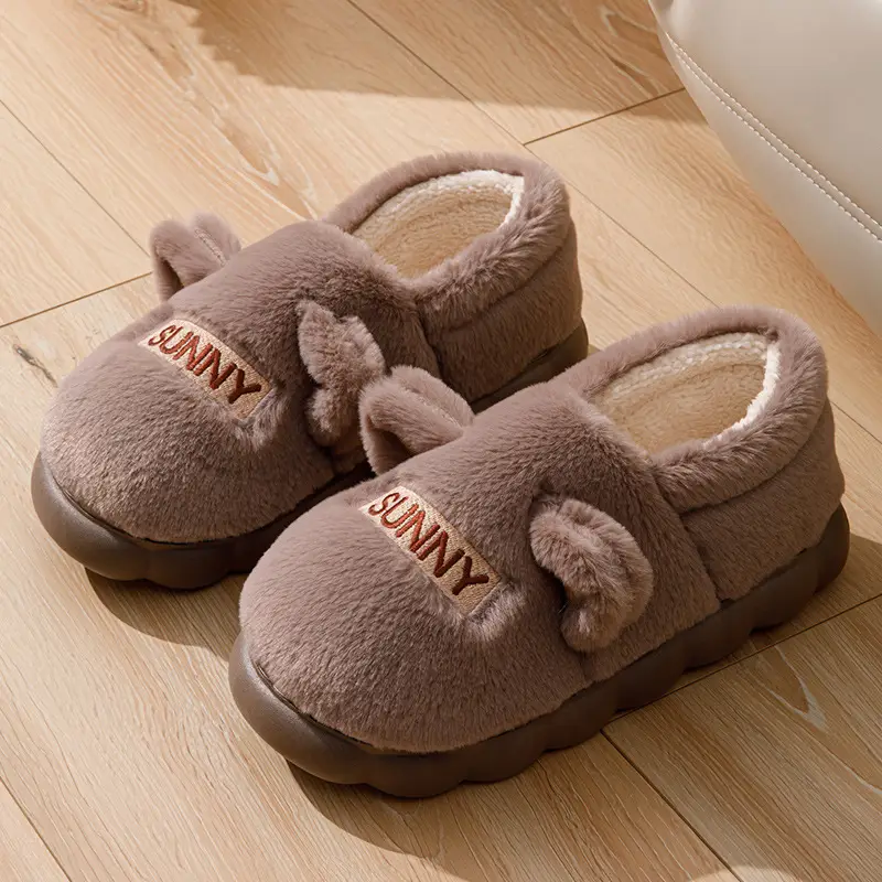 2025 New Indoor Home Thick-Soled Cotton Slippers for Couples in Winter with Warm and Non-Slip Home Cotton Shoes - Image 5