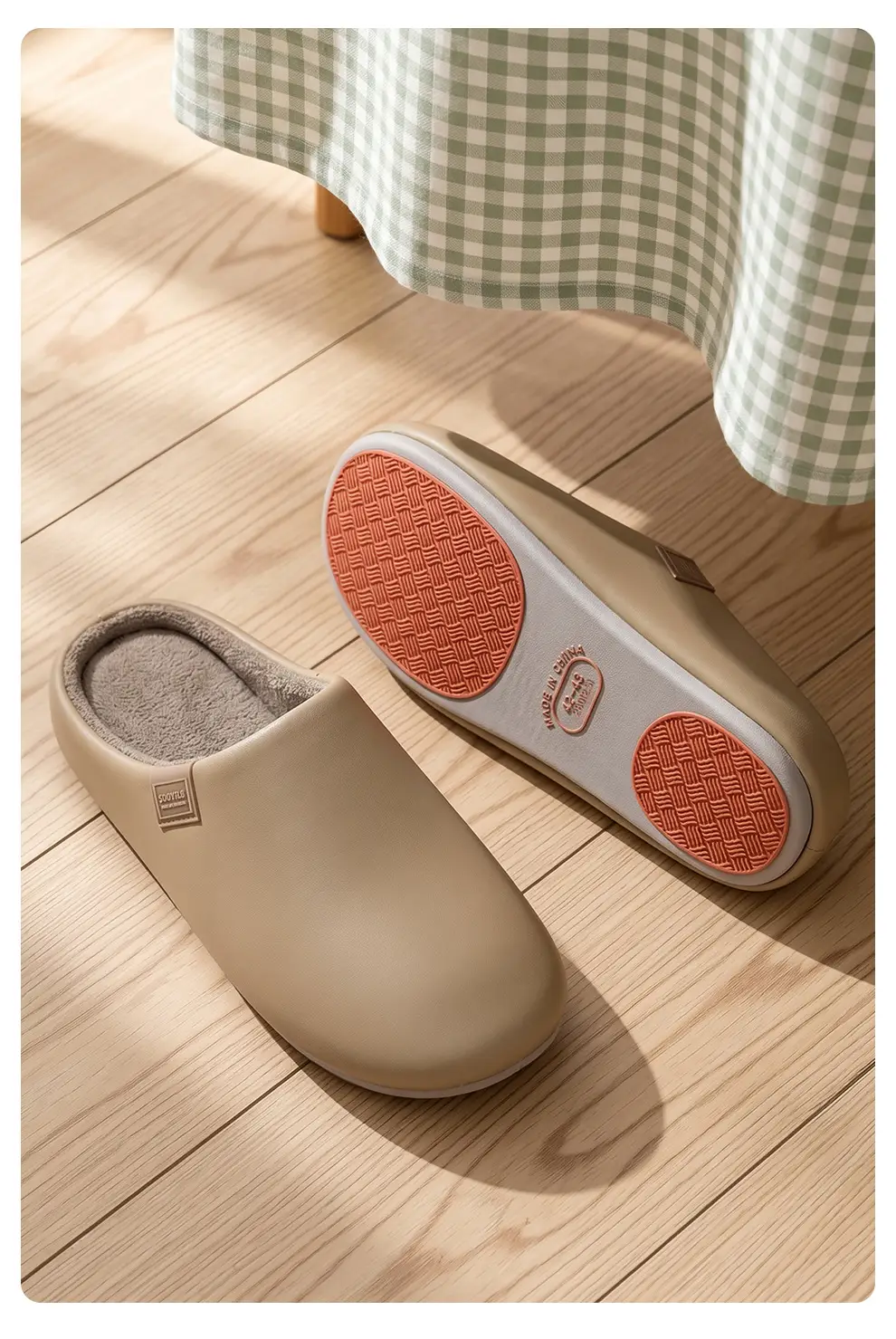 Pu Waterproof Home Cotton Slippers for Women, Winter Indoor Plush Warm Non-Slip Slippers for Men, Winter Cotton Slippers for Men Wholesale — feature 21