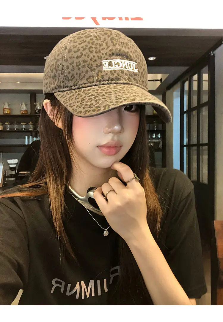 American Retro Leopard Print Cap for Women — feature 8