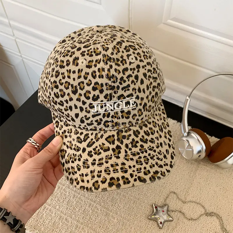 American Retro Leopard Print Cap for Women - Image 2