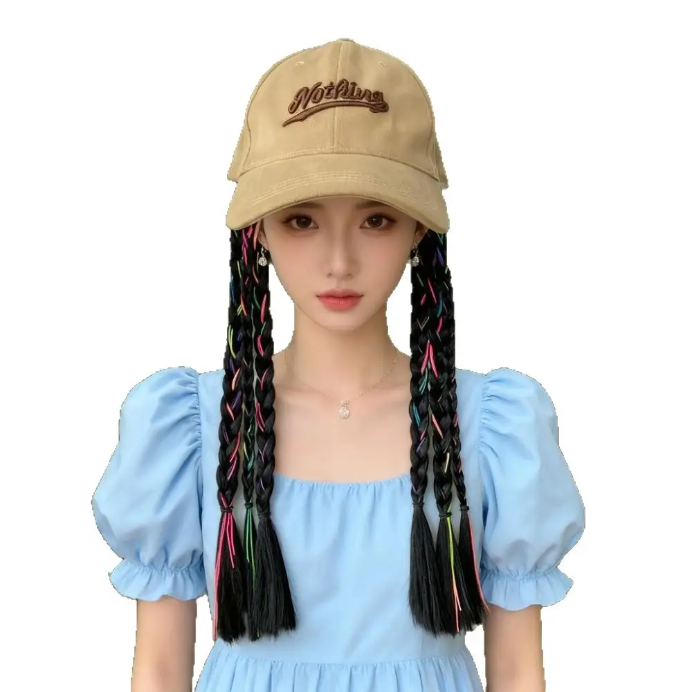 TikTok Style Lettered Baseball Cap with Colorful Rope Braided Braids - Image 6