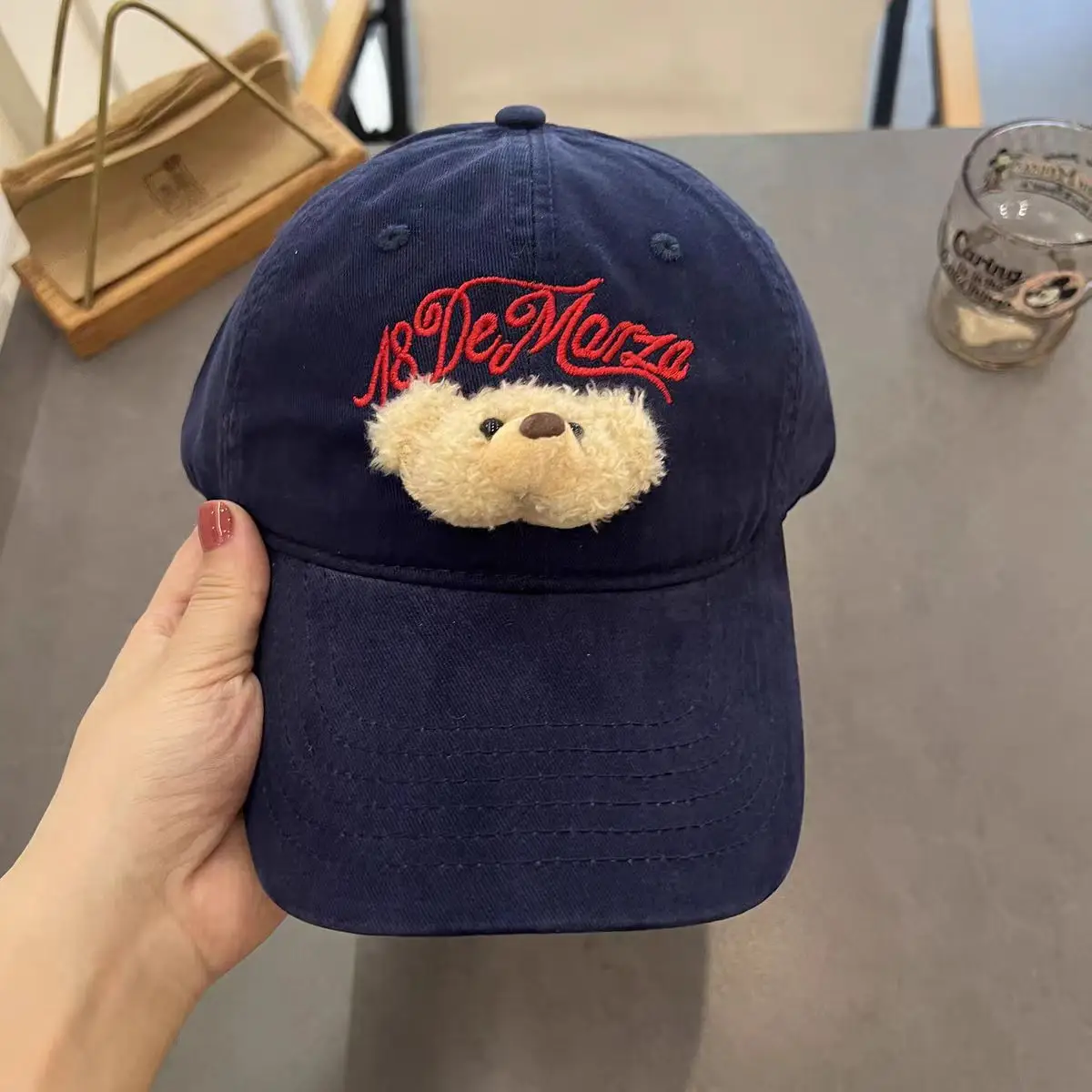 Women's Brown Embroidered Baseball Cap Sunshade Hat — feature 5