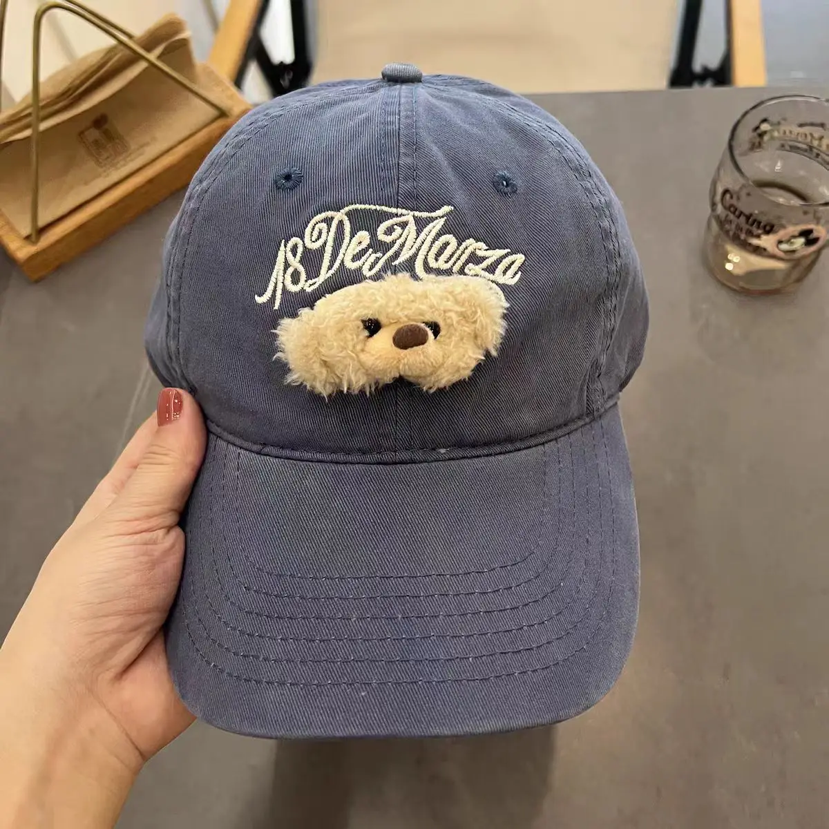 Women's Brown Embroidered Baseball Cap Sunshade Hat — feature 6