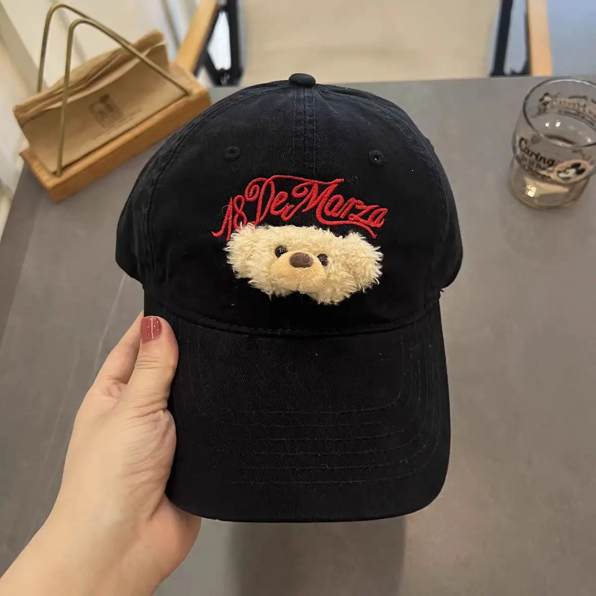 Women's Brown Embroidered Baseball Cap Sunshade Hat — feature 7