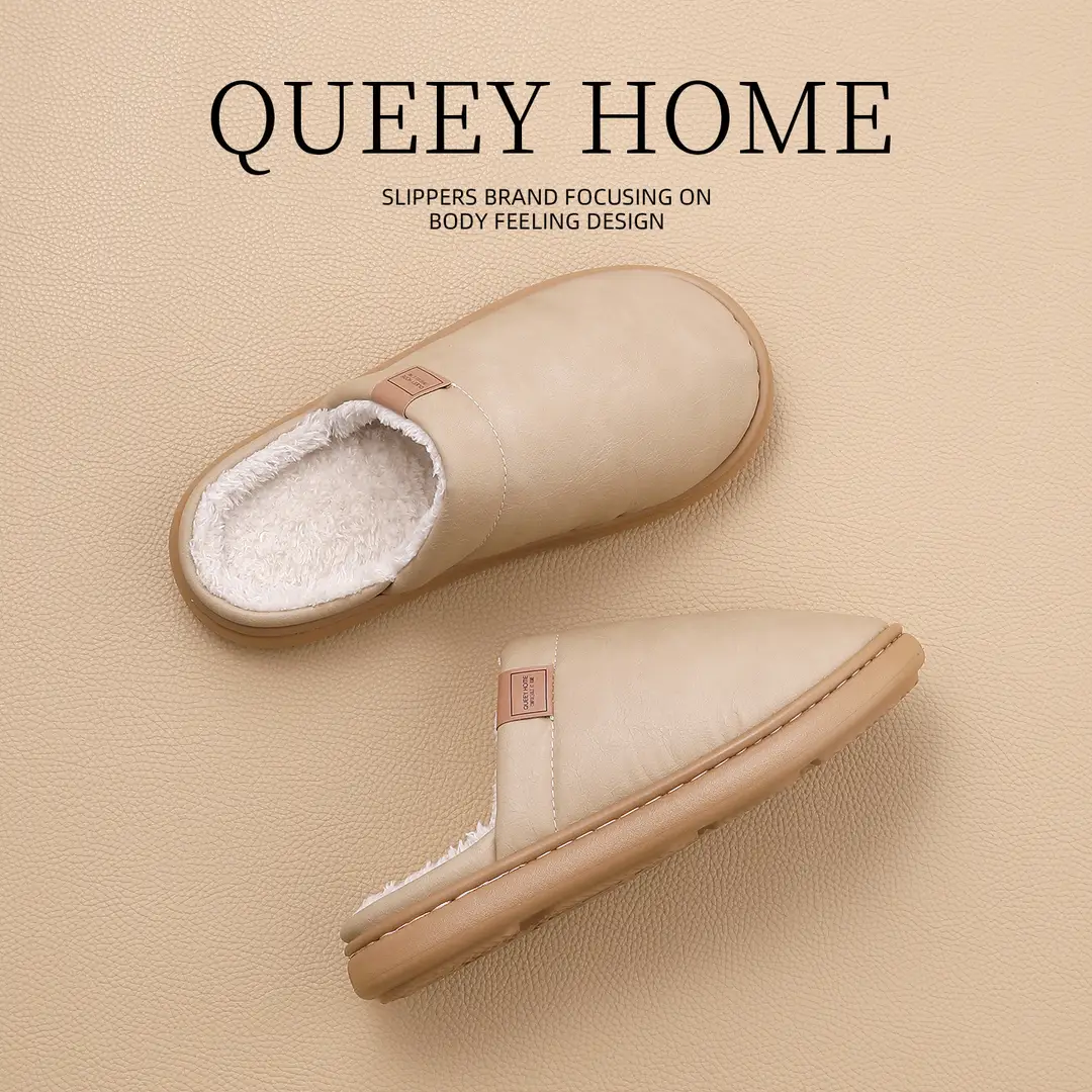 Waterproof Cotton Slippers for Women, Autumn and Winter 2026 New Model, Indoor Home Non-Slip, Anti-Odor, Silent Household Cotton Slippers for Men - Image 2