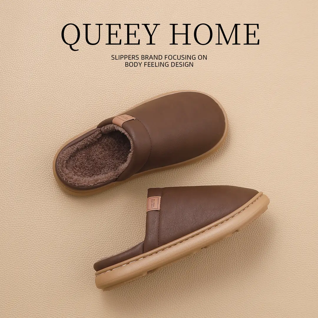 Waterproof Cotton Slippers for Women, Autumn and Winter 2026 New Model, Indoor Home Non-Slip, Anti-Odor, Silent Household Cotton Slippers for Men - Image 4
