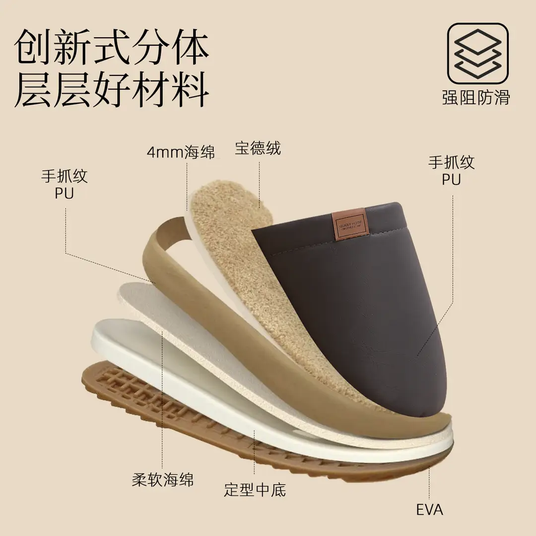 Waterproof Cotton Slippers for Men in Winter 2026 New Style Indoor Home Non-Slip Anti-Odor Antibacterial Silent Cotton Slippers for Women in Autumn and Winter - Image 7