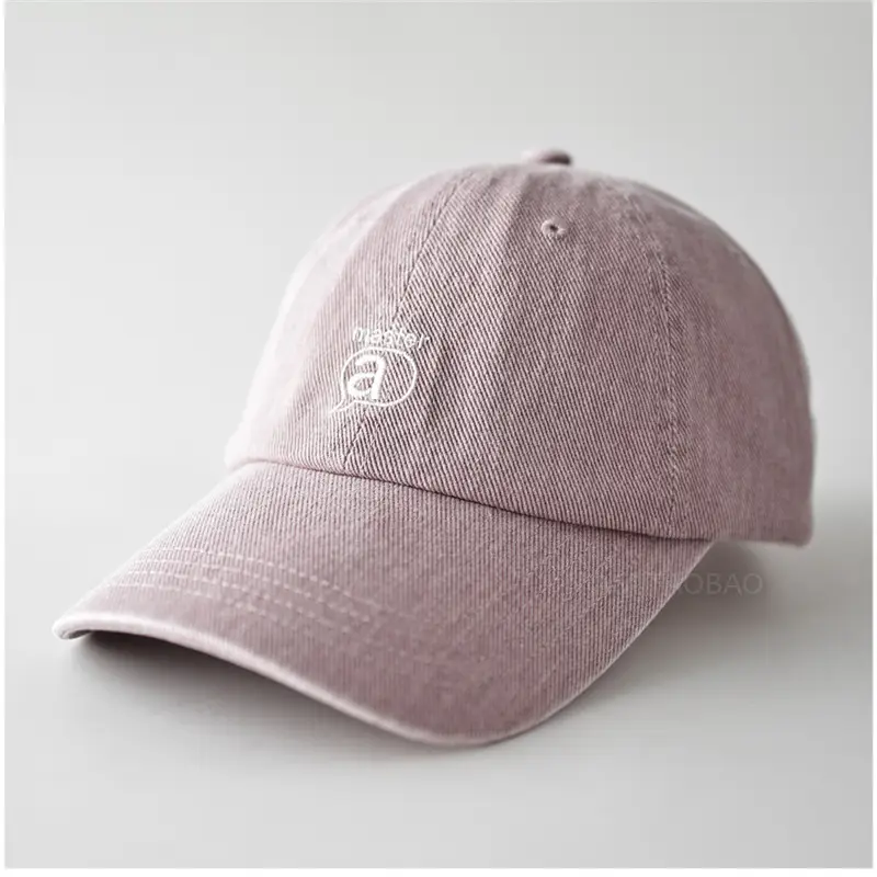 Gray Embroidered Baseball Cap for Men Women Sunshade Casual