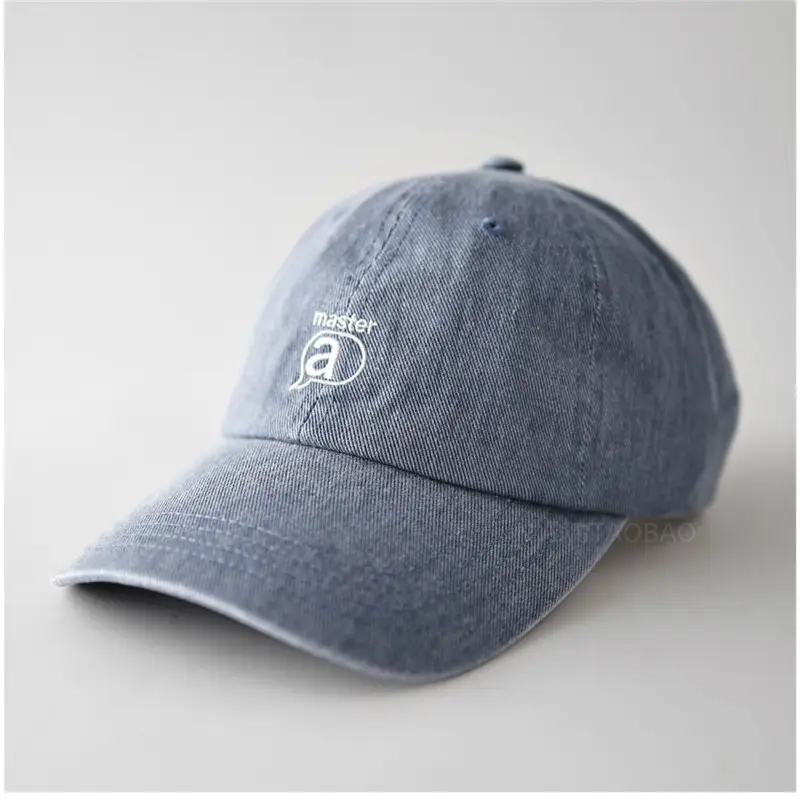 Gray Embroidered Baseball Cap for Men Women Sunshade Casual