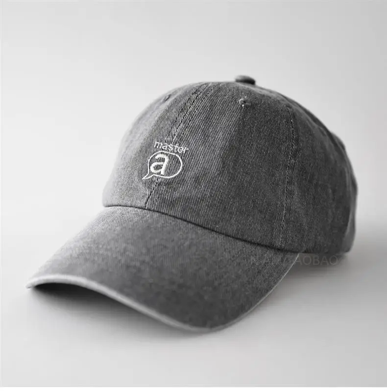 Gray Embroidered Baseball Cap for Men Women Sunshade Casual — feature 1