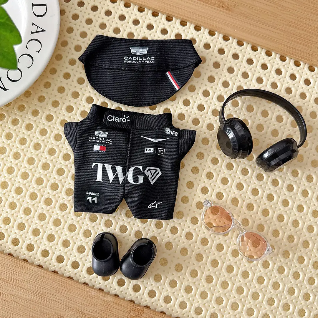 Mercedes-Benz F1 Red Bull Racing Suit 15/17cm Labubu Doll Clothes Hat First, Second and Third Generation Labubu Clothes Wholesale