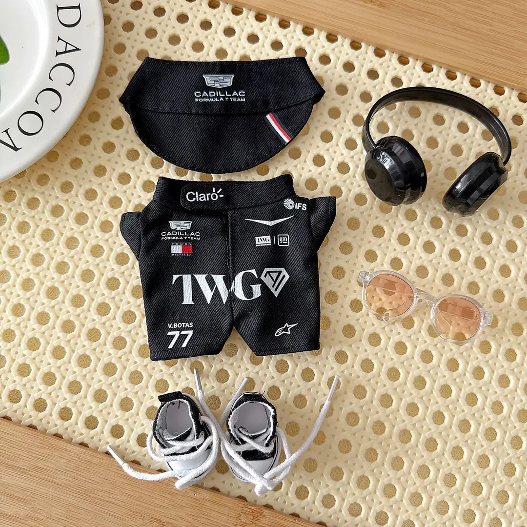 Mercedes-Benz F1 Red Bull Racing Suit 15/17cm Labubu Doll Clothes Hat First, Second and Third Generation Labubu Clothes Wholesale