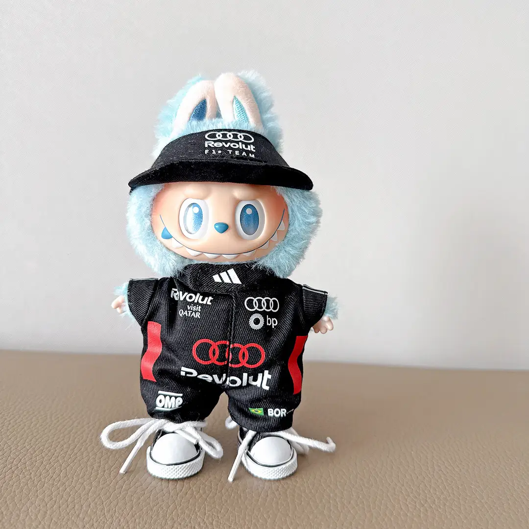 Mercedes-Benz F1 Red Bull Racing Suit 15/17cm Labubu Doll Clothes Hat First, Second and Third Generation Labubu Clothes Wholesale