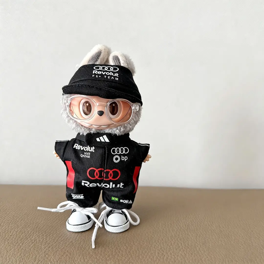 Mercedes-Benz F1 Red Bull Racing Suit 15/17cm Labubu Doll Clothes Hat First, Second and Third Generation Labubu Clothes Wholesale