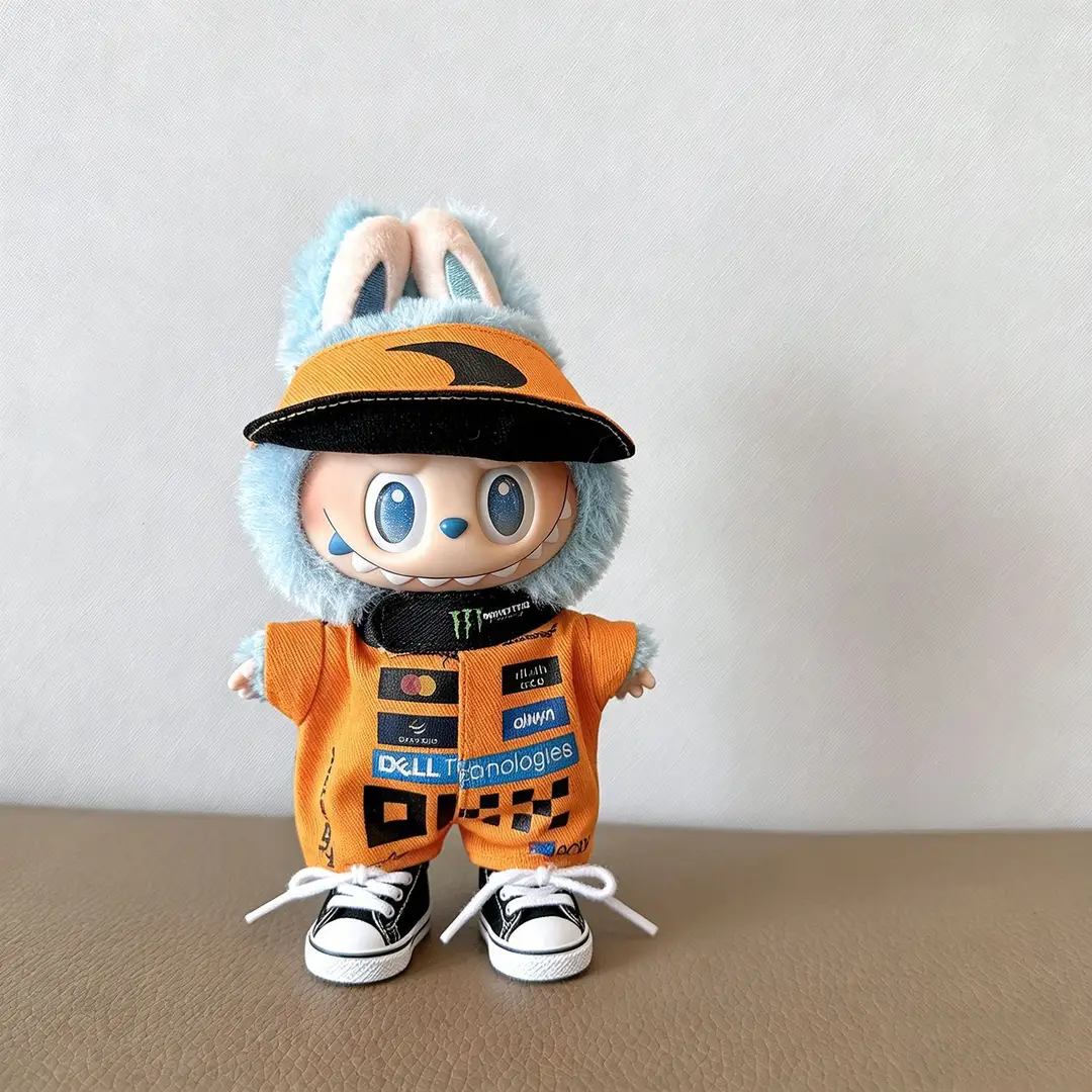 Mercedes-Benz F1 Red Bull Racing Suit 15/17cm Labubu Doll Clothes Hat First, Second and Third Generation Labubu Clothes Wholesale