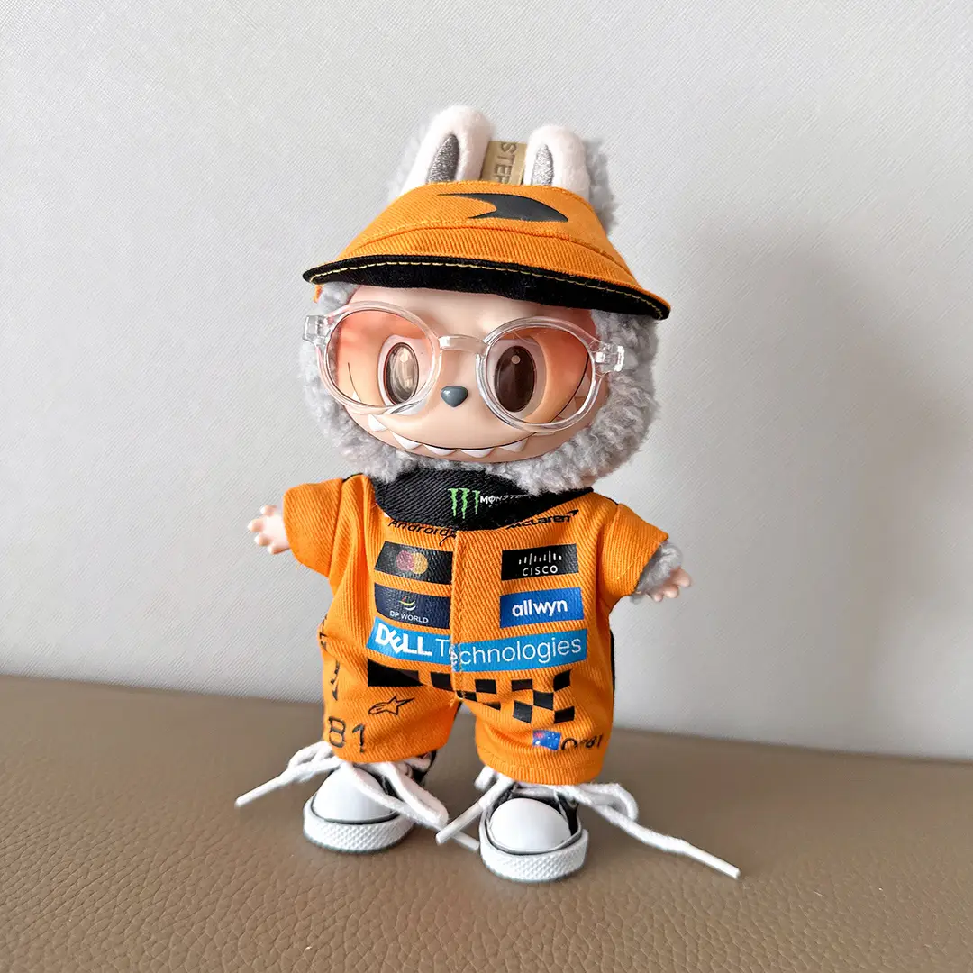 Mercedes-Benz F1 Red Bull Racing Suit 15/17cm Labubu Doll Clothes Hat First, Second and Third Generation Labubu Clothes Wholesale