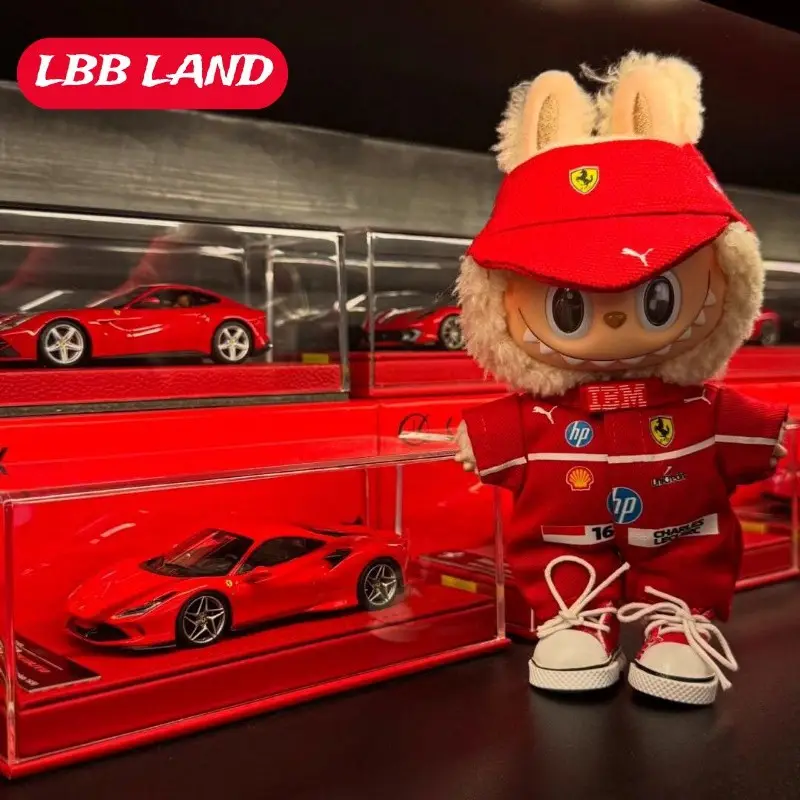 Mercedes-Benz F1 Red Bull Racing Suit 15/17cm Labubu Doll Clothes Hat First, Second and Third Generation Labubu Clothes Wholesale