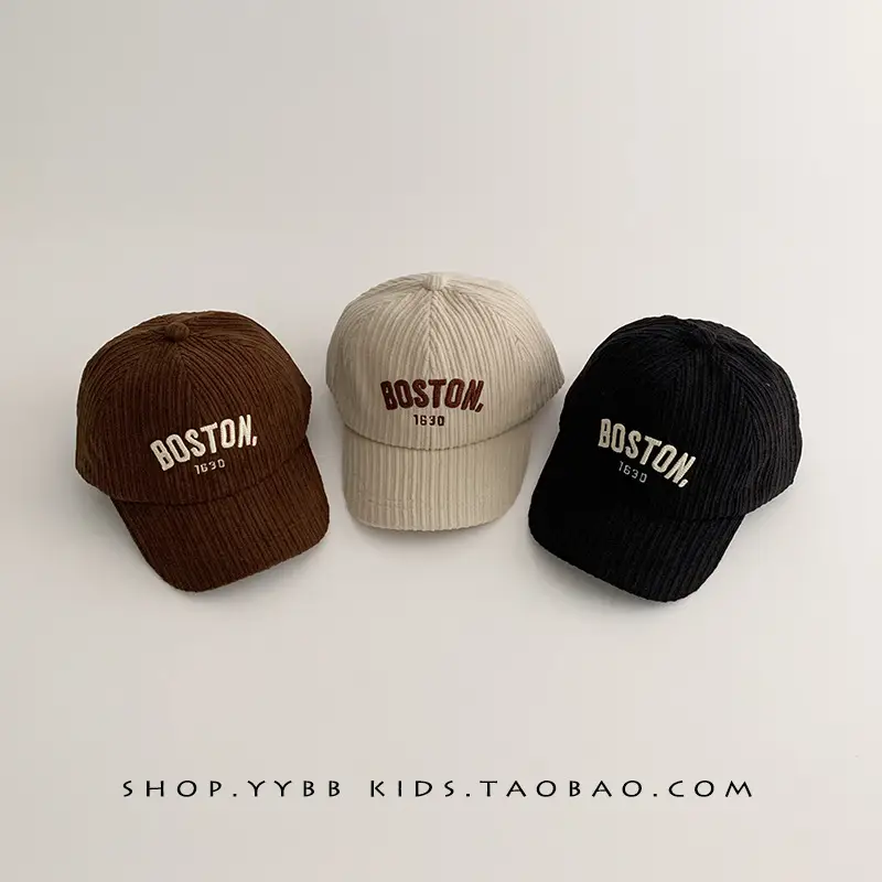 Kids Letter Baseball Cap Brown Winter Warm - Image 9