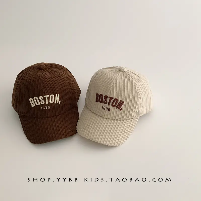 Kids Letter Baseball Cap Brown Winter Warm - Image 10