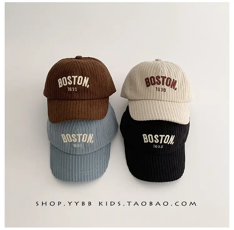 Kids Letter Baseball Cap Brown Winter Warm — feature 1