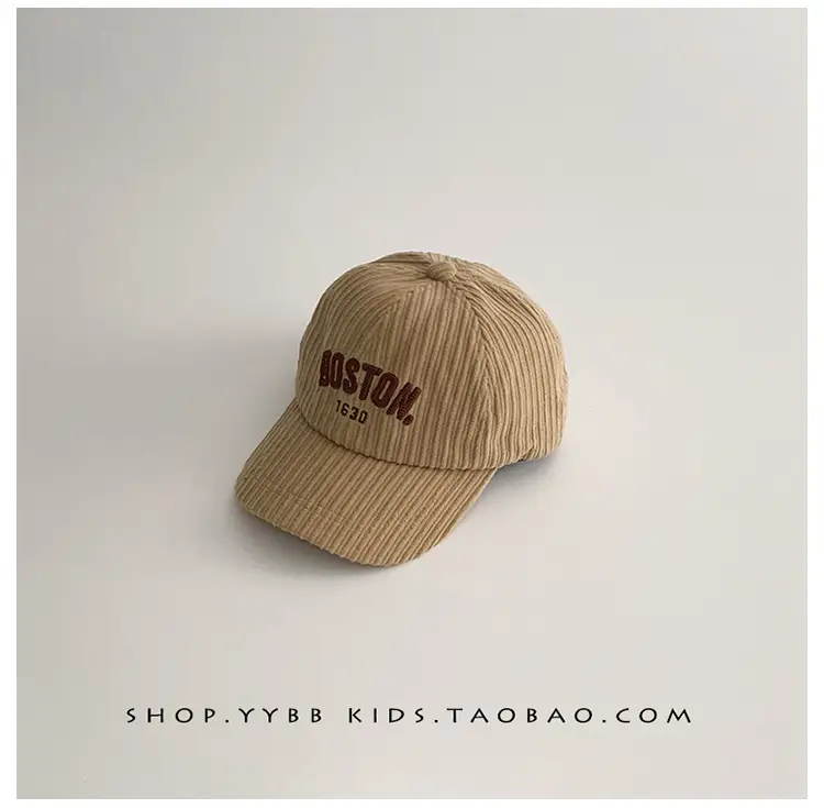 Kids Letter Baseball Cap Brown Winter Warm — feature 11