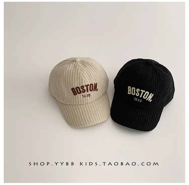 Kids Letter Baseball Cap Brown Winter Warm — feature 2