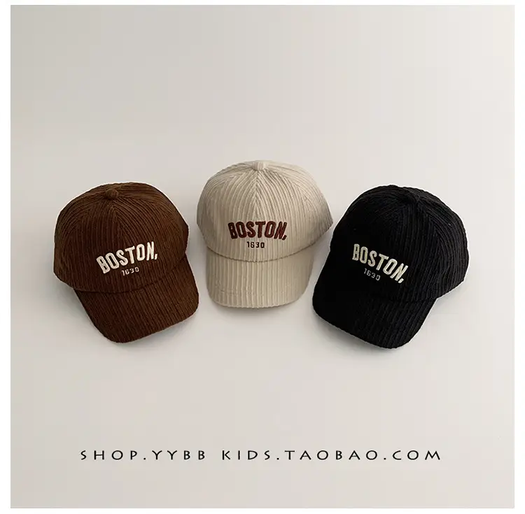 Kids Letter Baseball Cap Brown Winter Warm — feature 3