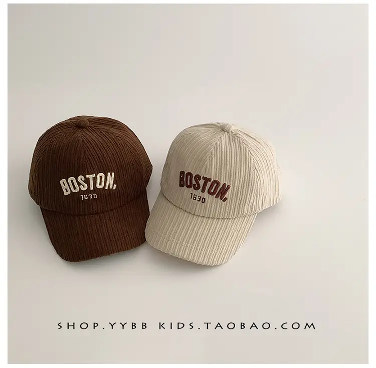 Kids Letter Baseball Cap Brown Winter Warm — feature 4