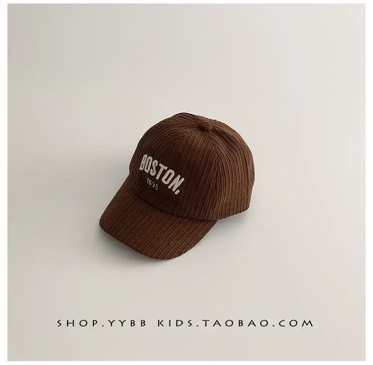 Kids Letter Baseball Cap Brown Winter Warm — feature 8