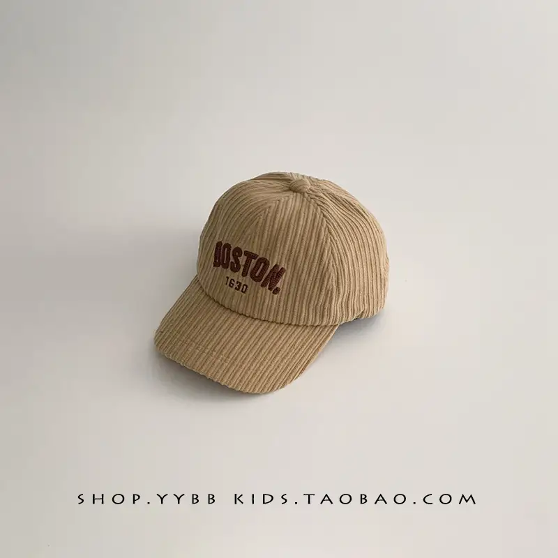 Kids Letter Baseball Cap Brown Winter Warm - Image 2