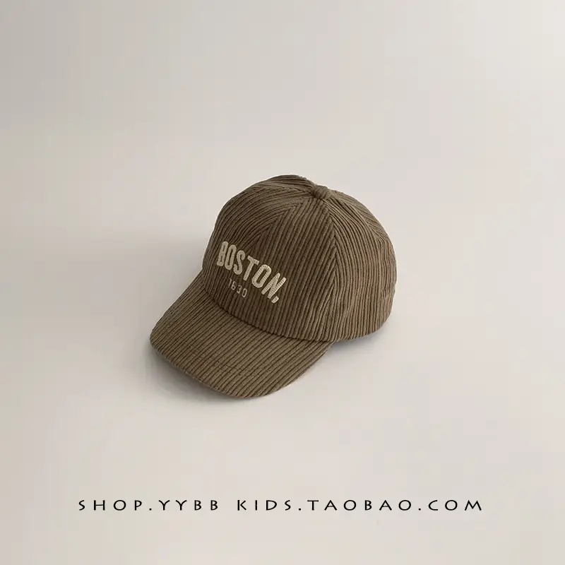 Kids Letter Baseball Cap Brown Winter Warm - Image 6