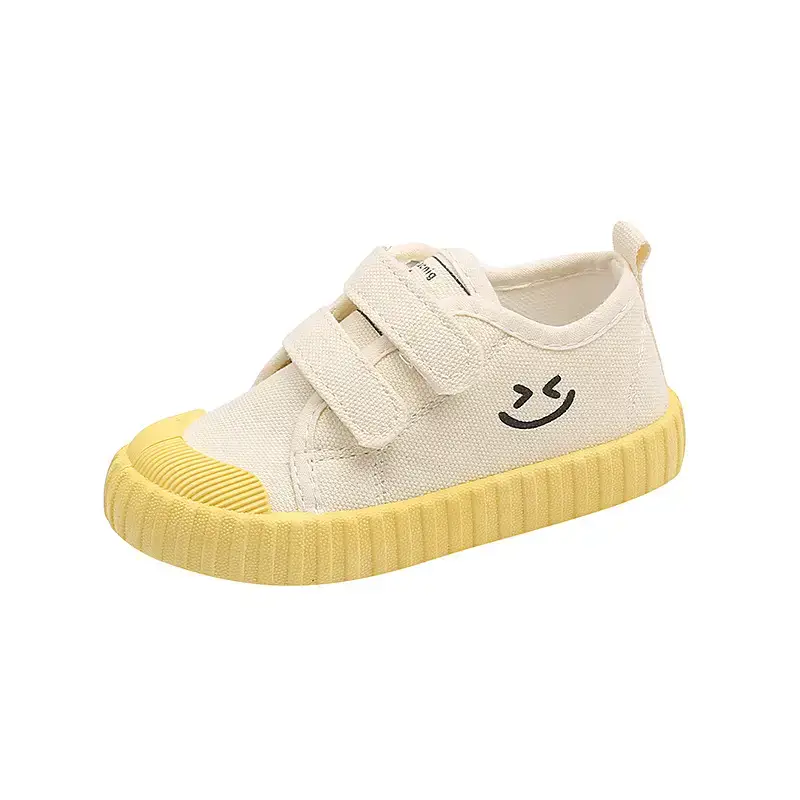 Children's Canvas Velcro Shoes Red Soles Kindergarten Flat