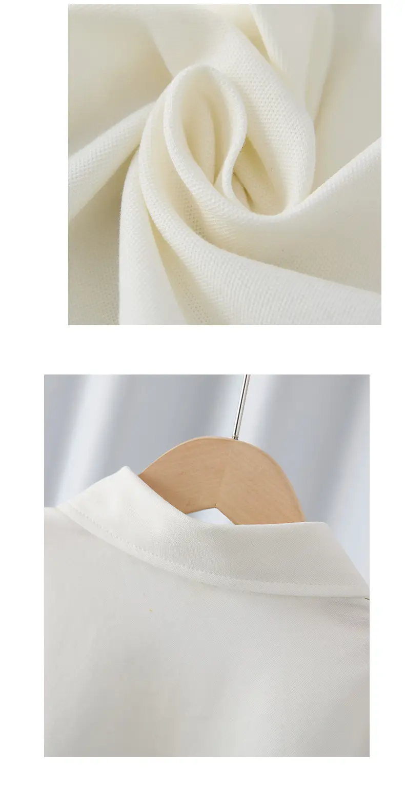 Children's White Cotton Polo Shirt Summer Lapel Baby Embroidered Top β feature 14