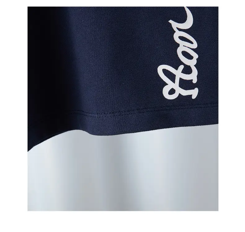 Boy's Navy Polo T-Shirt with White Cross Print — feature 7