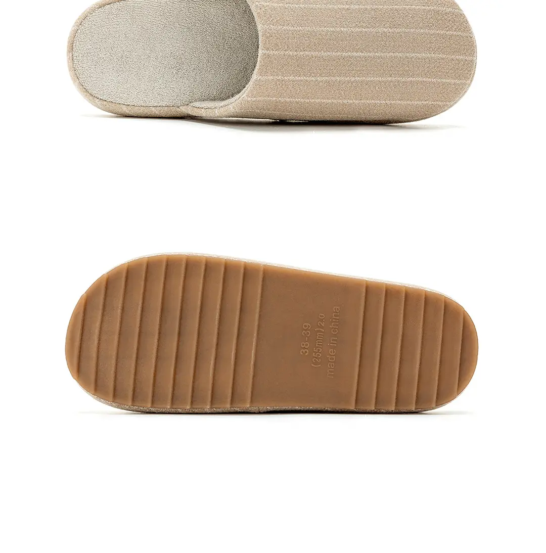 Striped Cotton Slippers for Men's Home Autumn and Winter Couples Indoor Warm Thick-Soled Non-Slip Outer Wear Winter Baotou Cotton Slippers for Women — feature 19