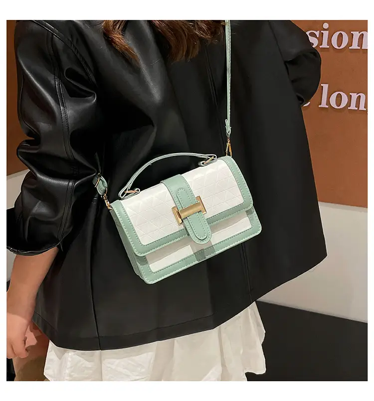Women's Green White Quilted Shoulder Bag 2025 — feature 15