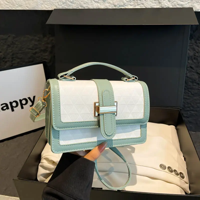 Women's Green White Quilted Shoulder Bag 2025 - Image 3