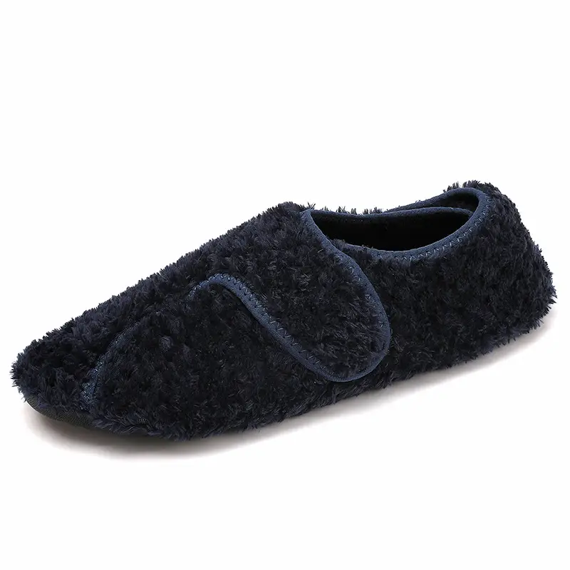 Women Velvet Velcro Slippers Purple Winter Warm