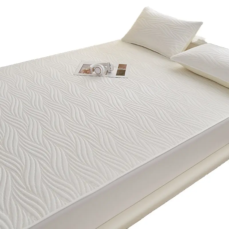 Foreign Trade Class a Washed Cotton Quilted Waterproof Fitted Sheet, Urine Barrier Bed Cover, Mattress Protector, Breathable, Fully Enclosed, Machine Washable Fitted Sheet