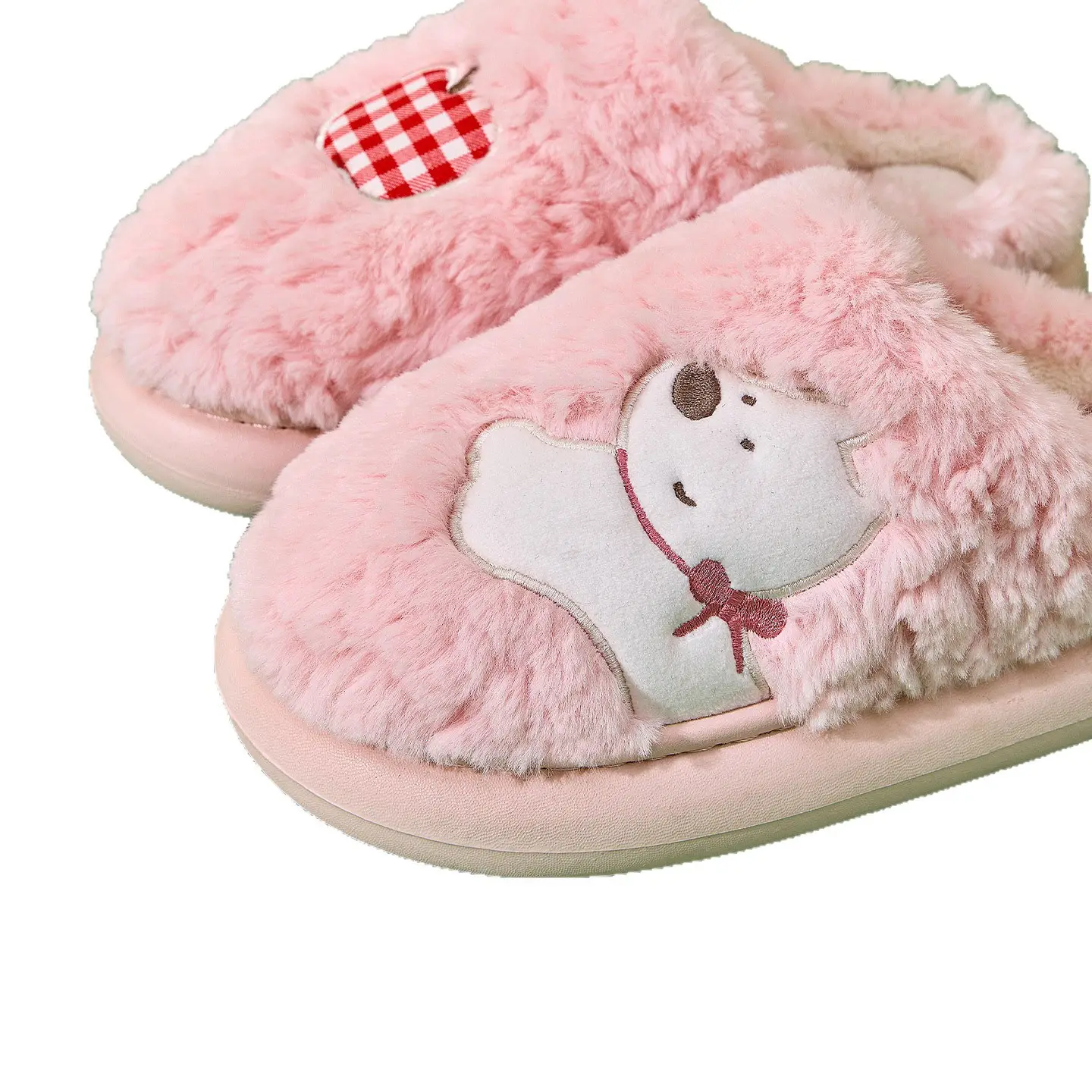 Cute Cartoon Pink Cotton Slippers for Women Winter - Image 10