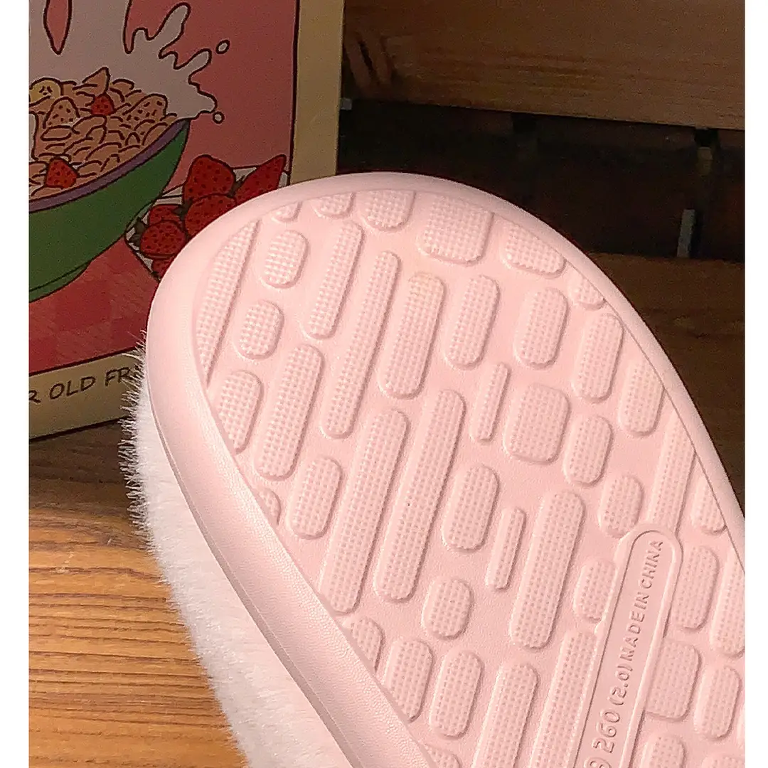 Apple Cotton Slippers for Women, Cute Home Slippers for Autumn and Winter, 2026 New Model, Fleece-Lined, Warm, Thick-Soled, Furry Slippers for Women in Winter — feature 9
