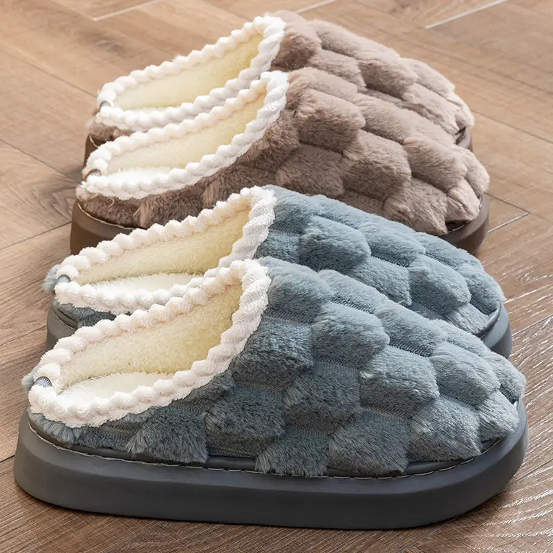 Warm Plush Cotton Slippers for Women Winter