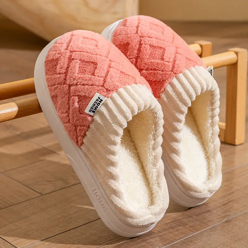 Warm Plush Cotton Slippers for Women Winter