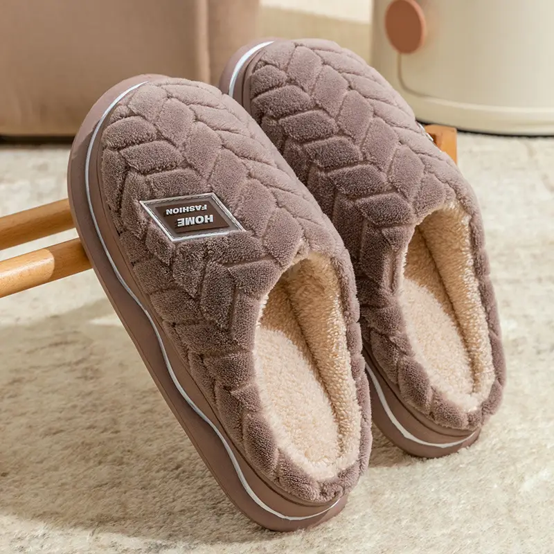 Warm Plush Cotton Slippers for Women Winter