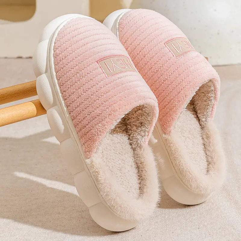 Warm Plush Cotton Slippers for Women Winter